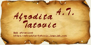 Afrodita Tatović vizit kartica